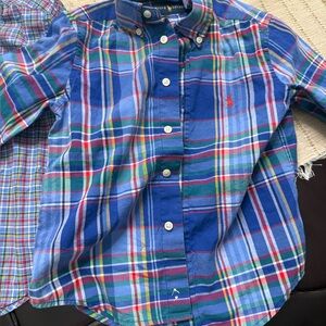 Ralph Lauren Kids Blue Plaid Button Down Shirt